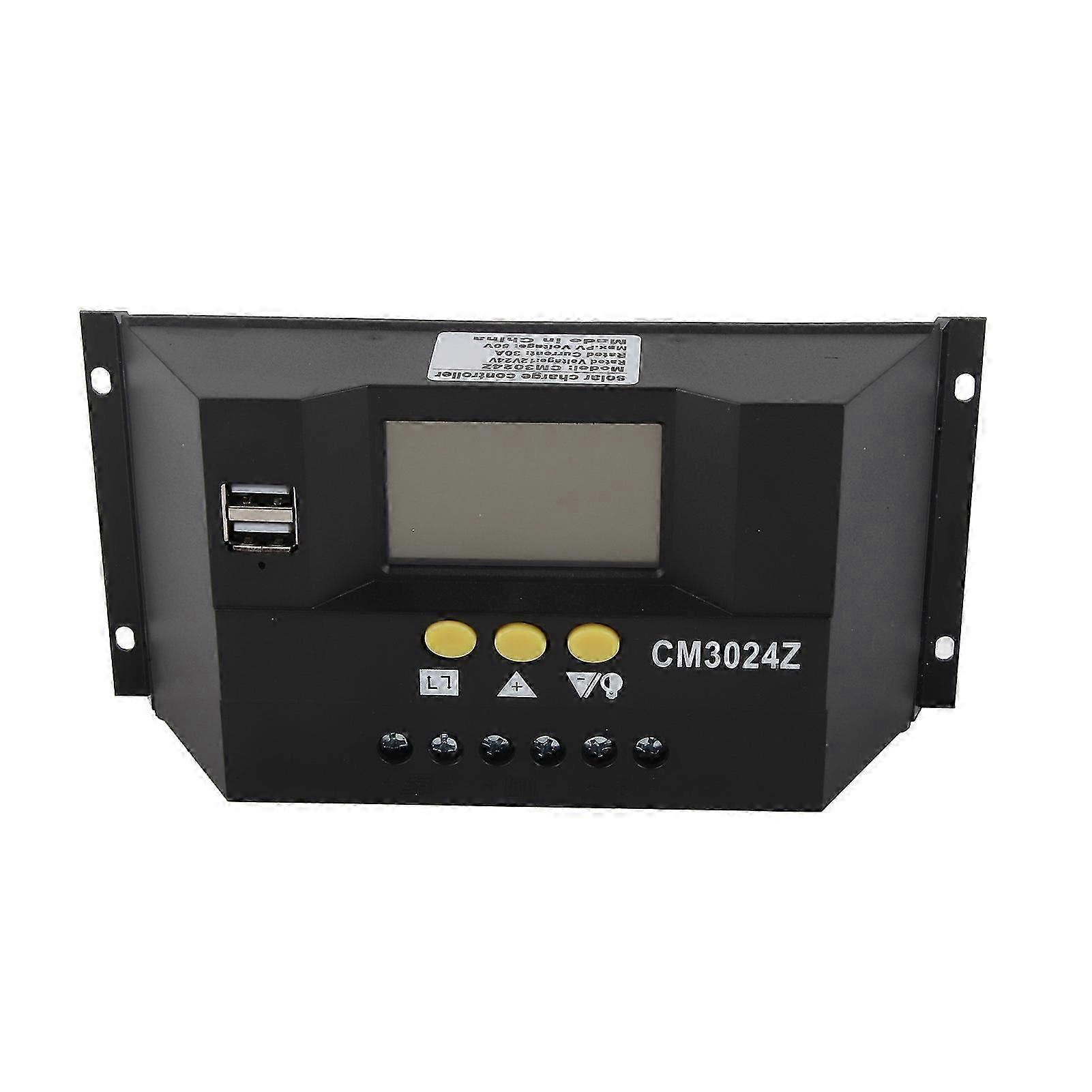 Solar Controller 12V 24V 30A PWM Automatic Photovoltaic Charge Control for Home Office