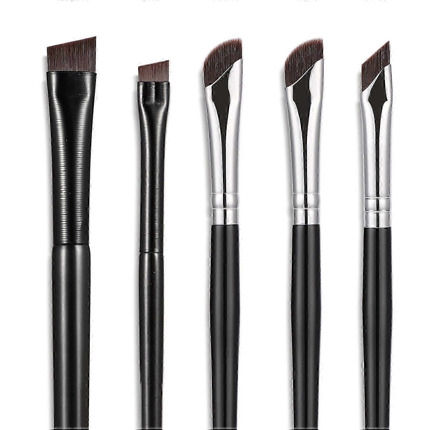 5 Piece Precision Eyeliner Brush Set for Accurate Makeup Application and Cosmetic Tool Use