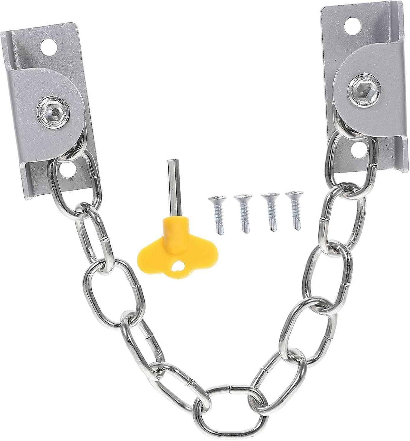 Sets Stainless Steel Window Door Chain Lock Adjustable for Protection Simple Installation Durable