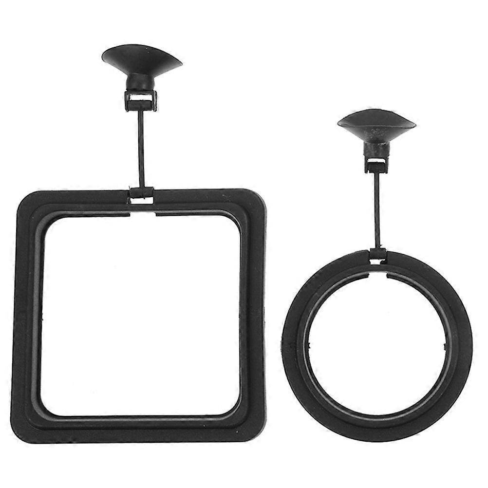 2pcs Aquarium Fish Tank Circle Ring Round and Square Fish Feeding Floating Circles