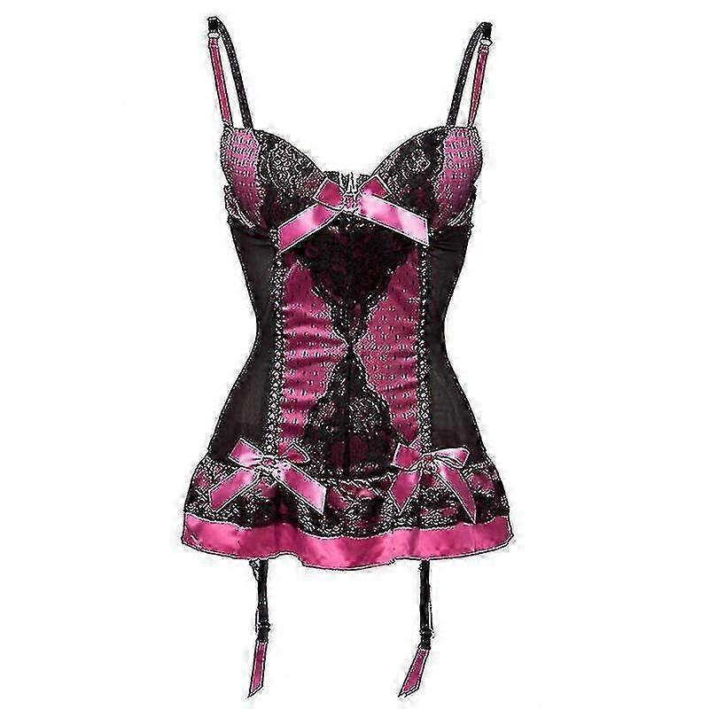 بالإضافة إلى حجم مشد الملابس الداخلية الدانتيل الأزهار شفافة مبطن كأس الكورسيهات الأشرطة الملابس الداخلية Bowknot مشد Bustiers مع حمالات