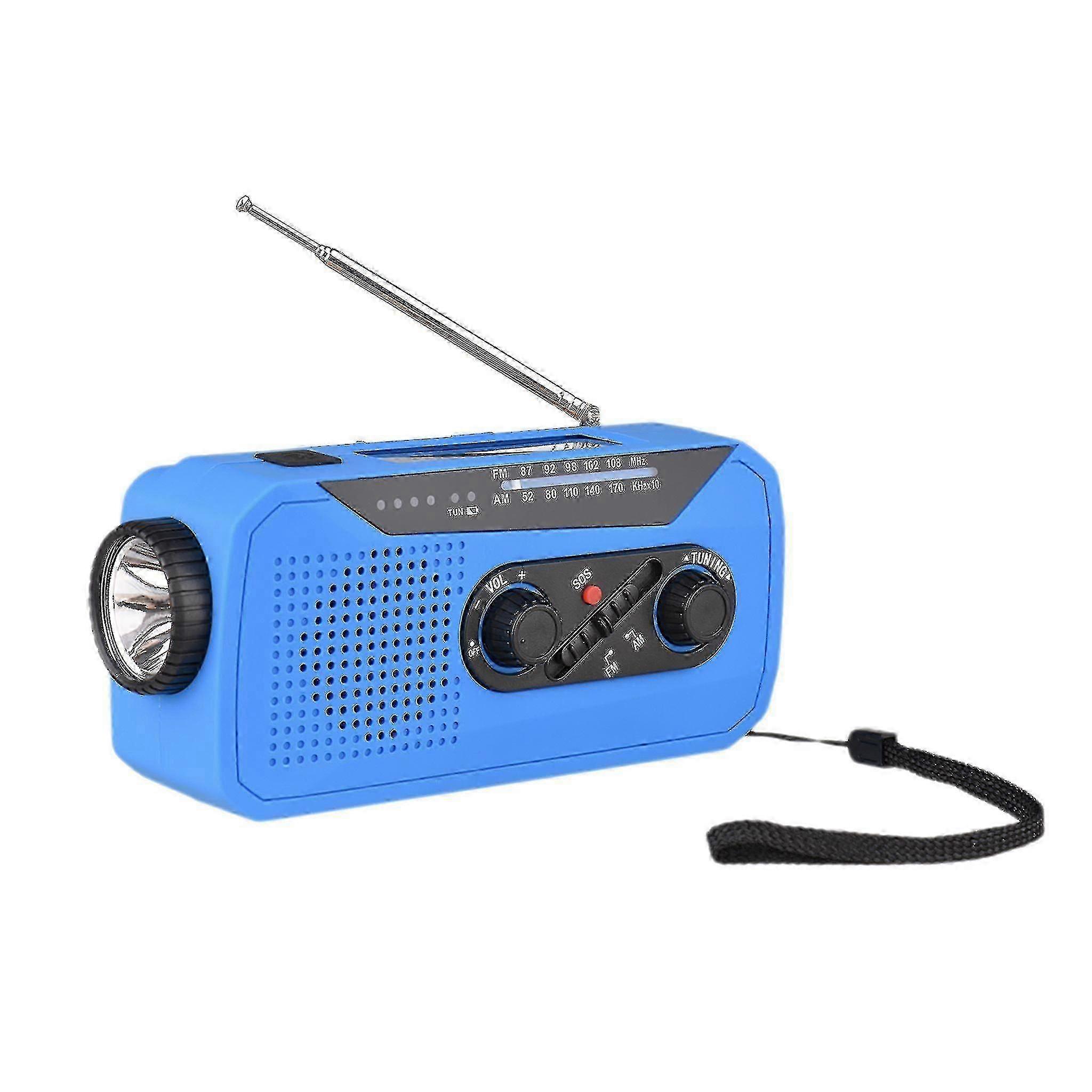 Disaster Prevention Flashlight Radio Solar Self-charging Emergency Radio 2000mah Sos Warning