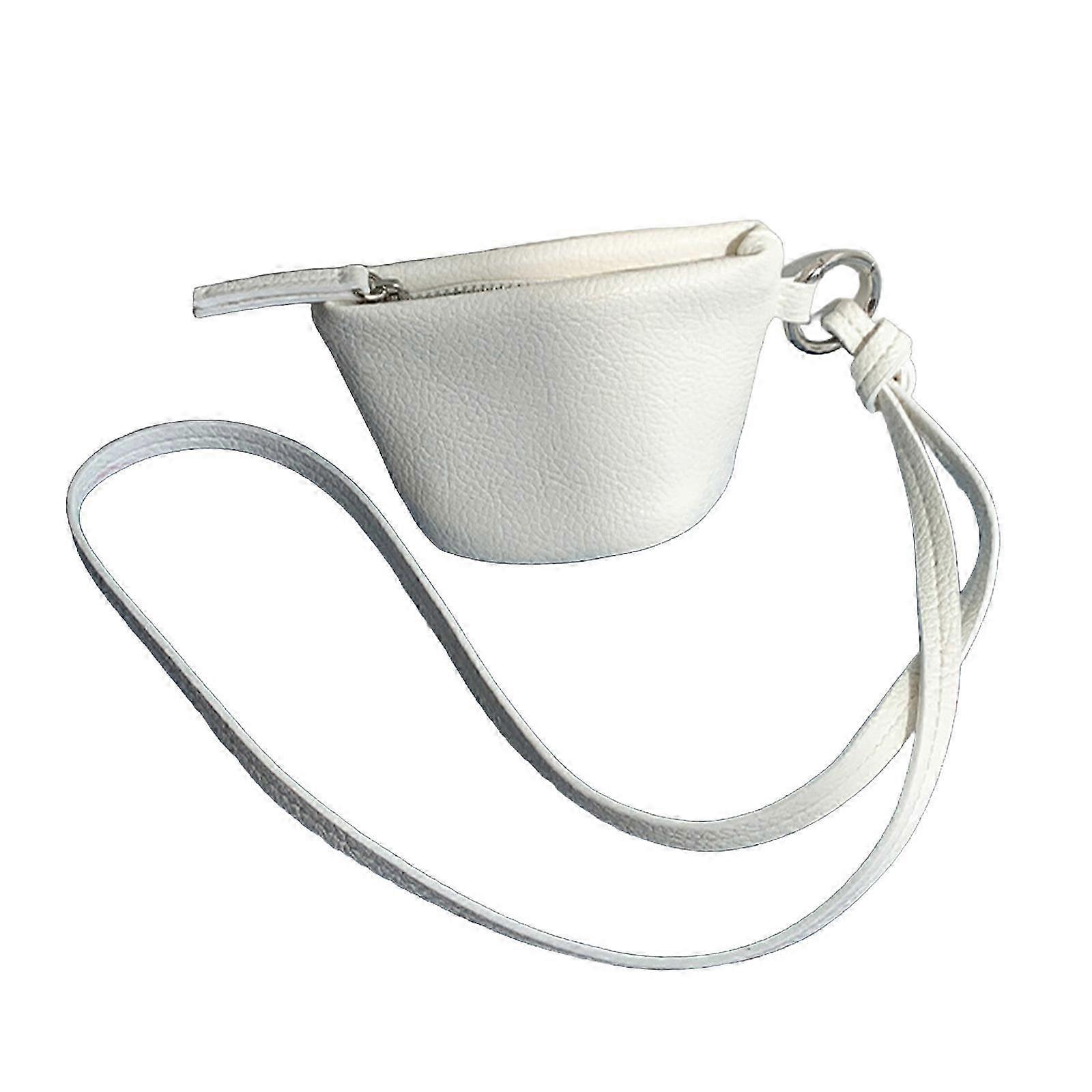 Unique Zippered Neck Pouches Coin Key Holder Adjustable Strap Practical PU Wallet Change Pocket for Daily Use maroon
