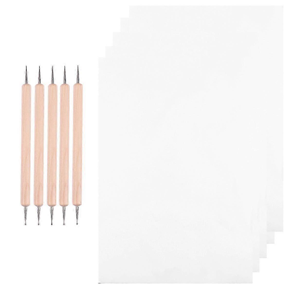 150 st Broderiverktyg Stylus Dotting Tools Träpapper Grafit Transfer Paper Tracing Stylus Dotting Tool Tracing Paper