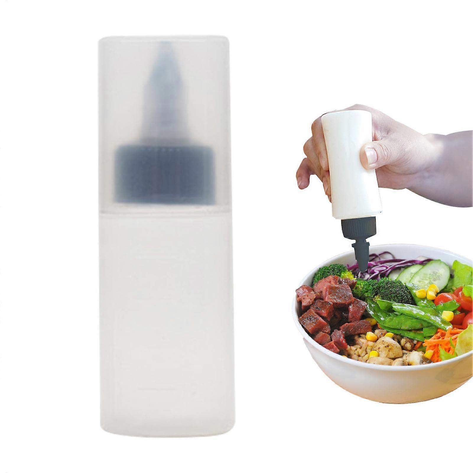 Leak-Proof Squeeze Bottle Set, 16 oz & 40 ml Condiment Squirt Bottles with Nozzle Tip for Ketchup, Sauces, Oil, White