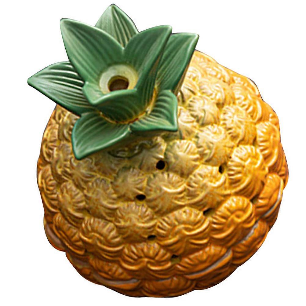 Ceramic Cone Incense Holder with Pineapple Design for Home Decor, Aromatherapy, and Relaxation – Table Burner for Bedroom and Office Use