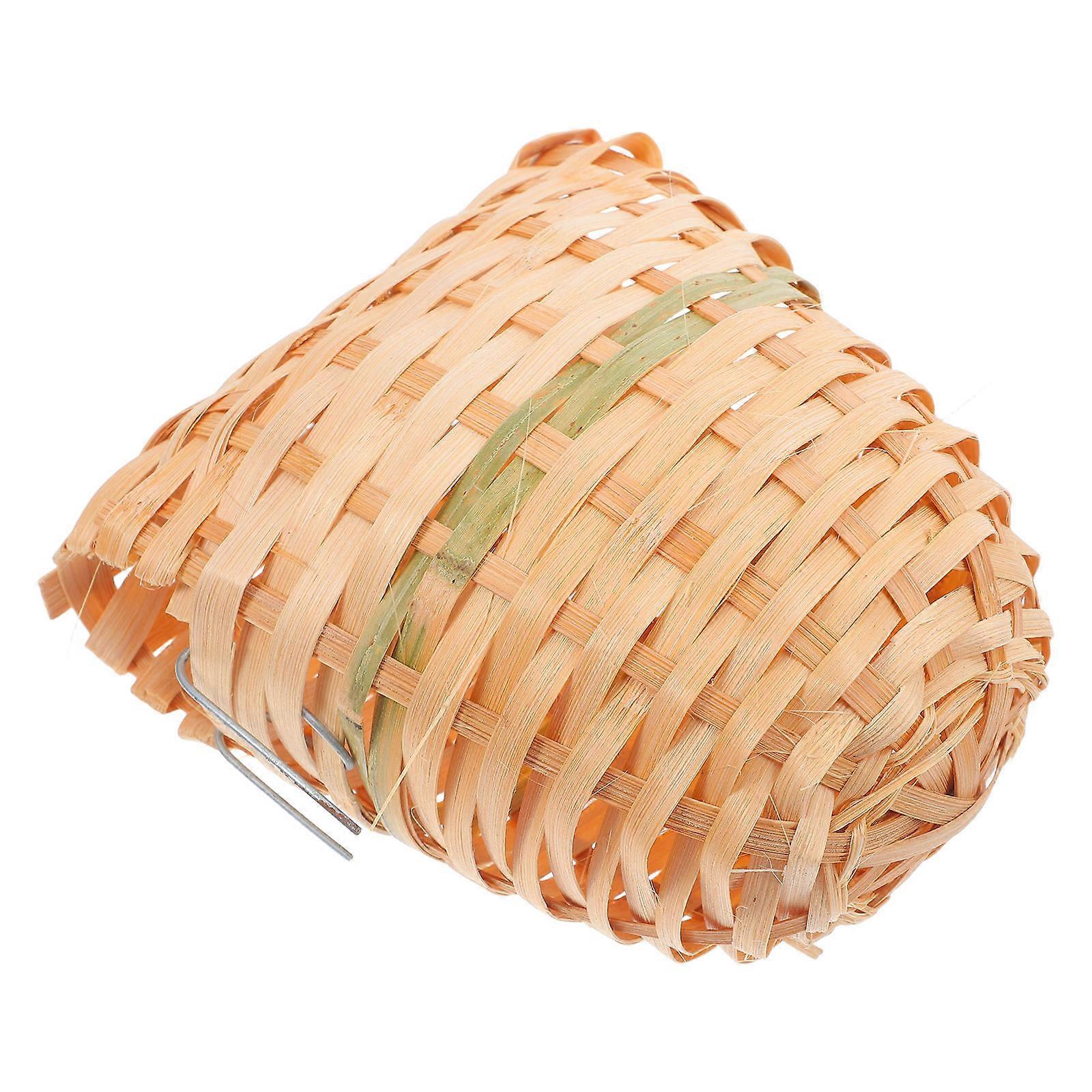 Handmade Bamboo Woven Bird Nest with Hanging Hook – Small Rustic Outdoor Garden Birdhouse for Balconies, Yards & Indoor Decor – Lightweight Habitat