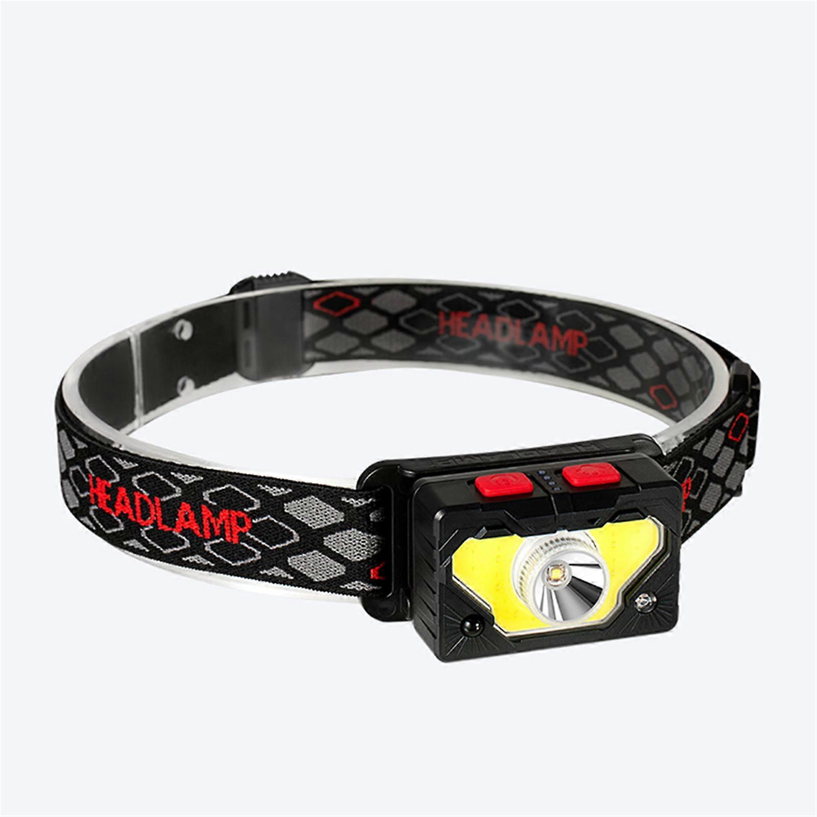 전천후 헤드램프 토치, 동작 감지 기능이 있는 LED 실외 조명, 편리한 USB 충전, 유연한 기울기 및 조정 가능한 밴드, 필수