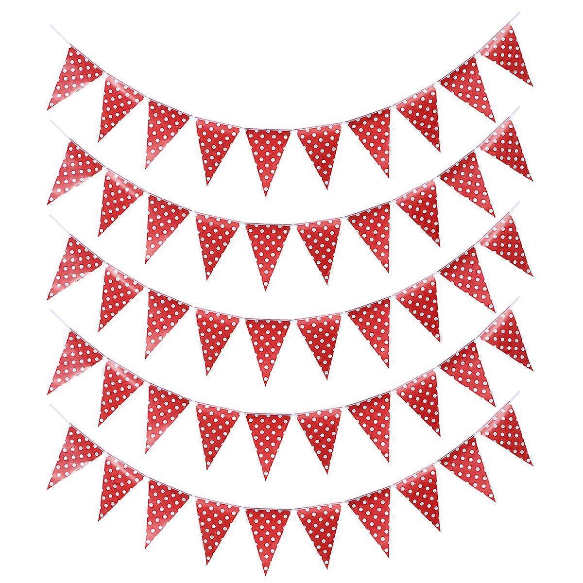 Party Decorations Birthday Themed Triangle Paper Bunting for Indoor Celebration 5Pcs