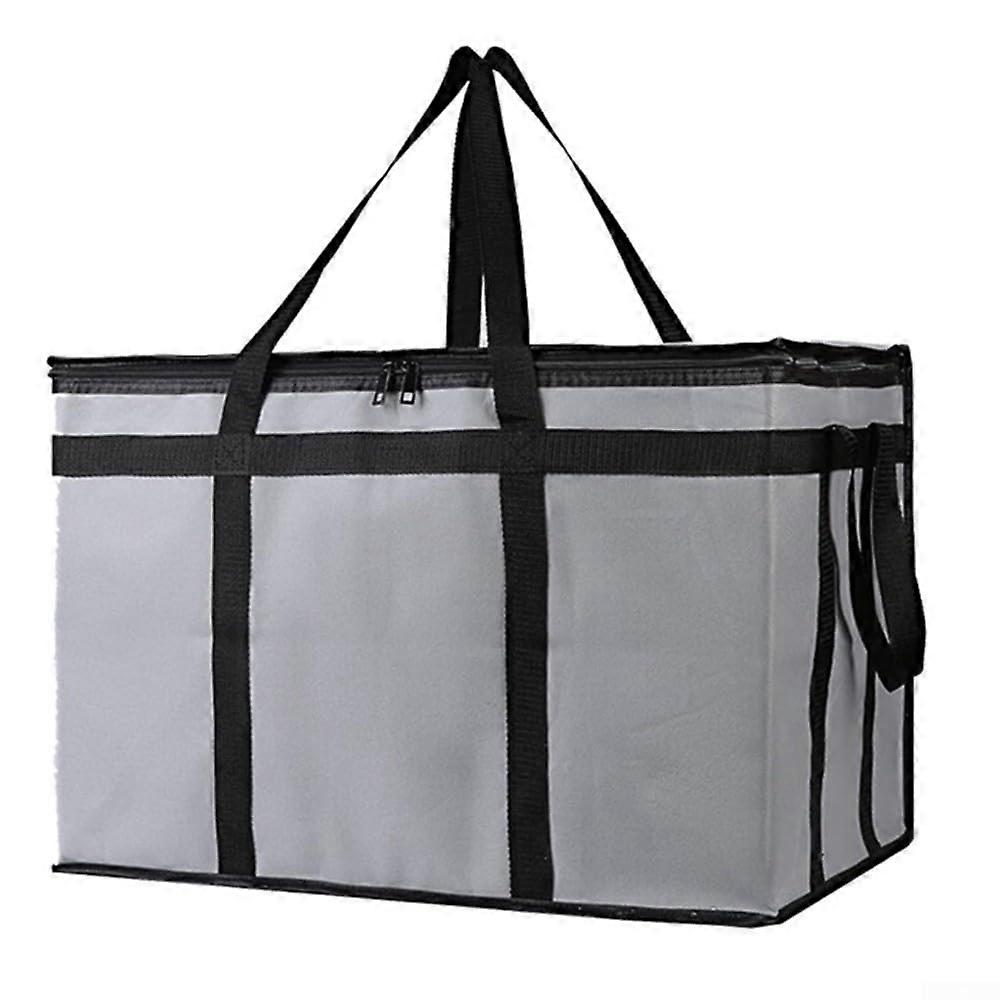 Insulated Shopping Bag with Load Capacity and Reliable Zipper Sealing System to Prevent Spillage (GreyBlack)