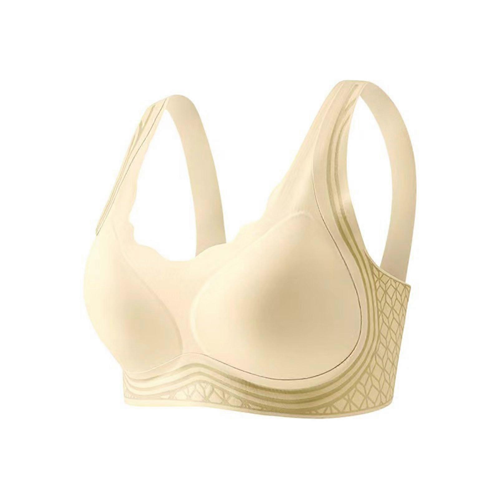 BH Women's Push Up Soft Comfortable Bra BHS Backless Wireless Beige XXL