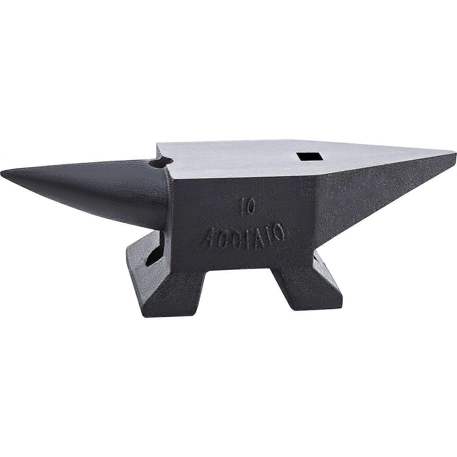 Cast Iron Anvil, 22 Lbs/10kg Single Horn Anvil, with Large Countertop and Stable Base, High Hardness Rugged Round Horn Anvil Blacksmith, for Shaping, 