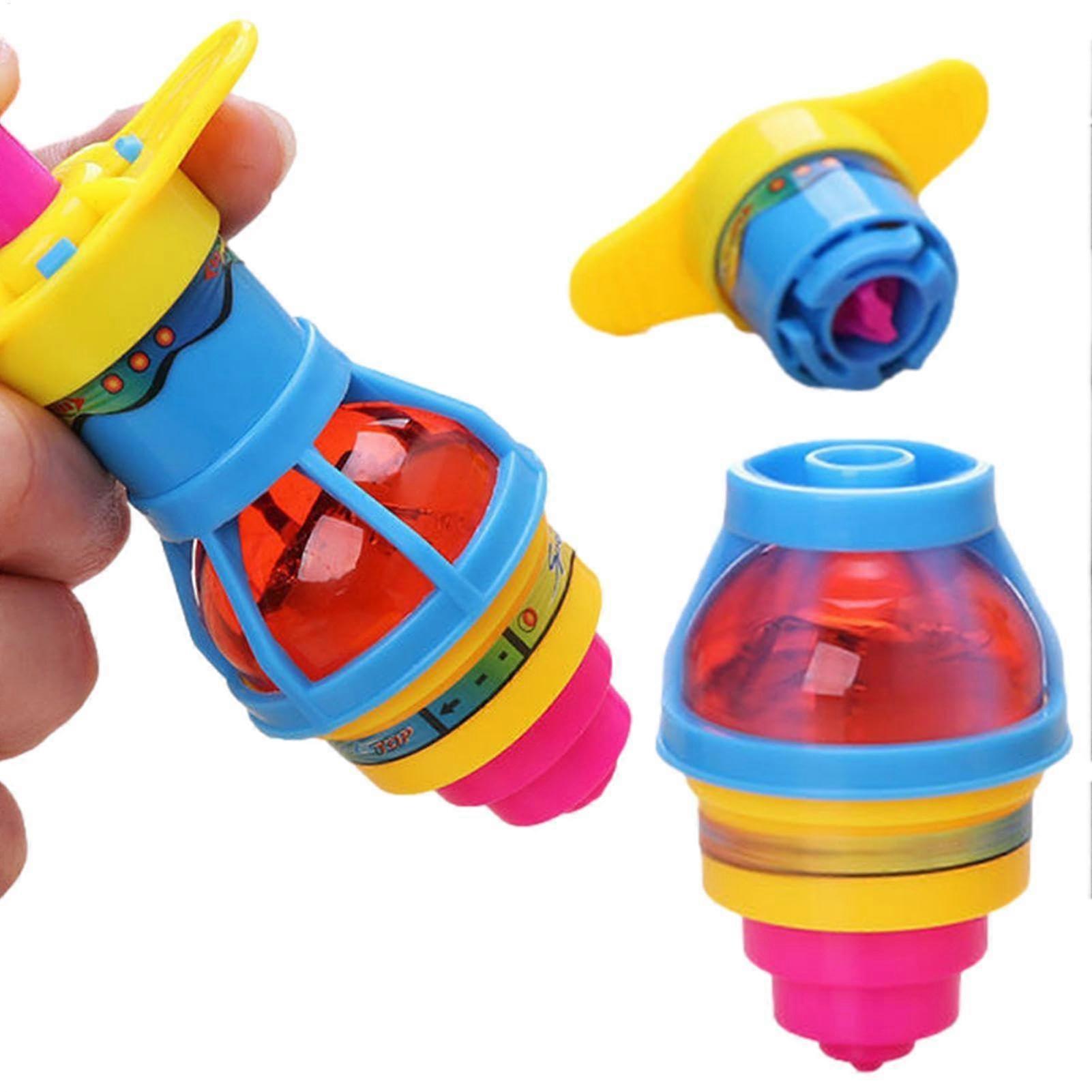Tops Launcher - LED Light Up Gyro Top with Music and Blinking Lights | Spider Start Toy for Kids, Birthday Gift