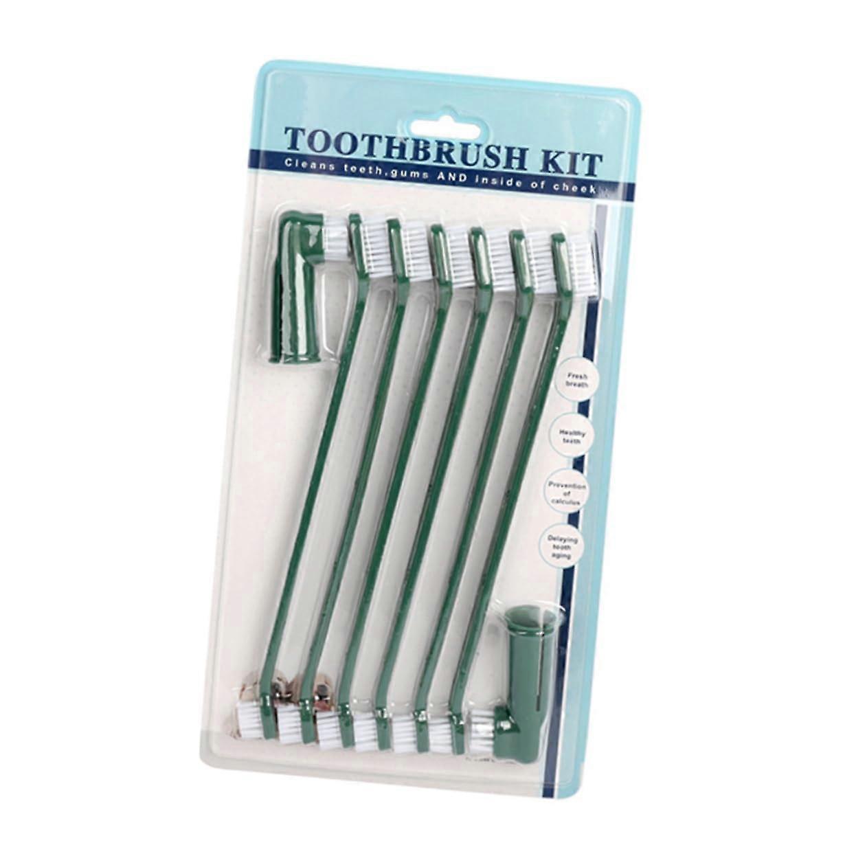 Puppy Toothbrush Set with Double Head Design for Cats and Pets, Finger Toothbrush for Effective Oral Care