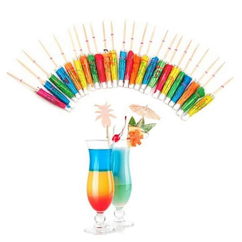 50pcs Mixed Color Mini Umbrellas Sunshades Snacks Cocktail Party Selection Decorations