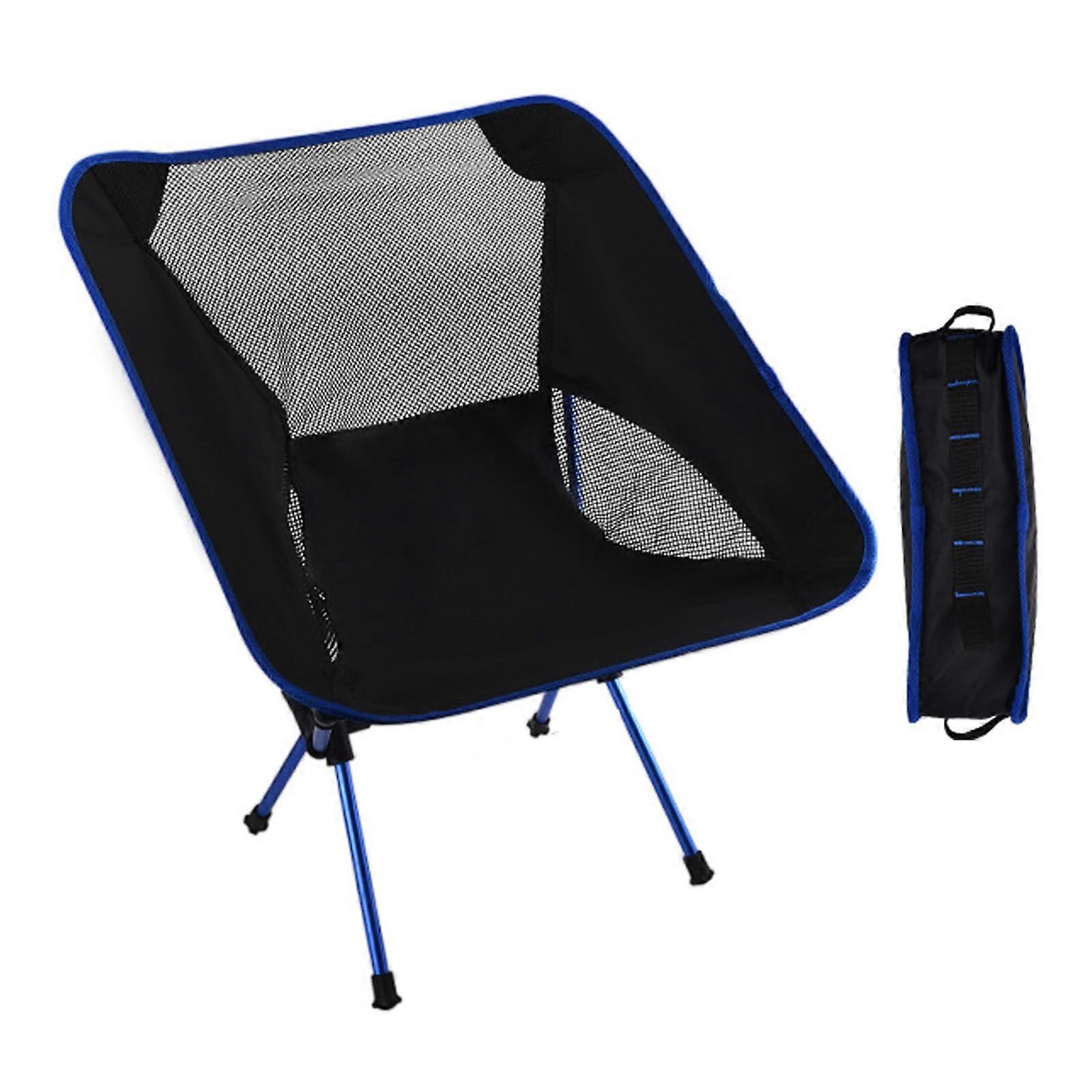 Ultralight Folding Camping Chair, 600D Oxford, Foldable, Sturdy, Dark Blue