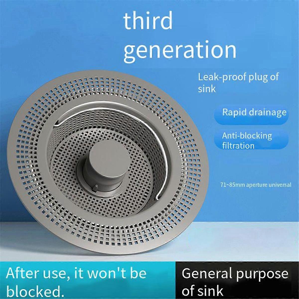 Diskbänksfilter Rostfritt stål Diskbänk Fjäder Core Avlopp