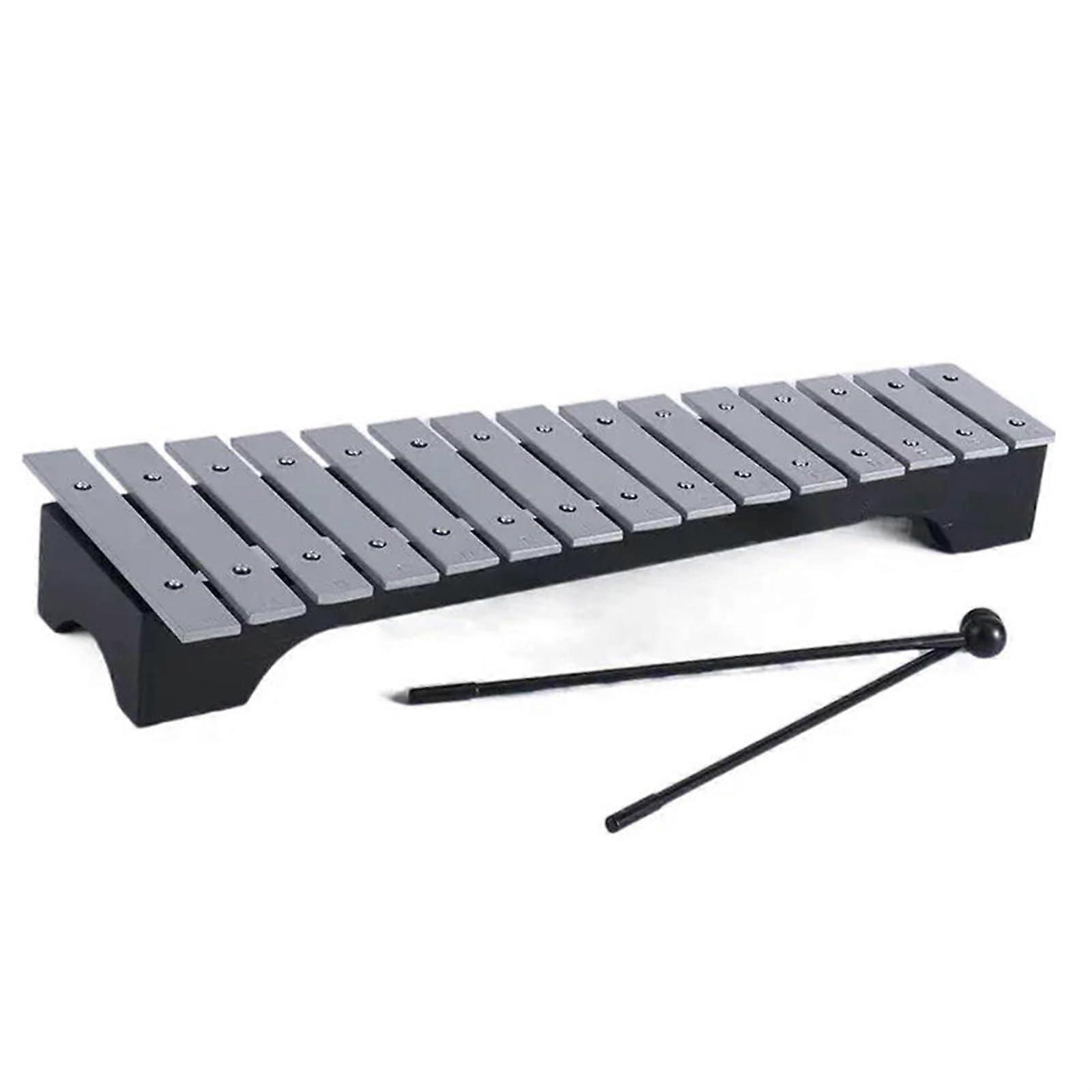 Xylophone Instrument for Adults Professional Percussion Instrument 2 Beaters Xylophone 15 Tone Aluminium Plate Organ Percussion Sets