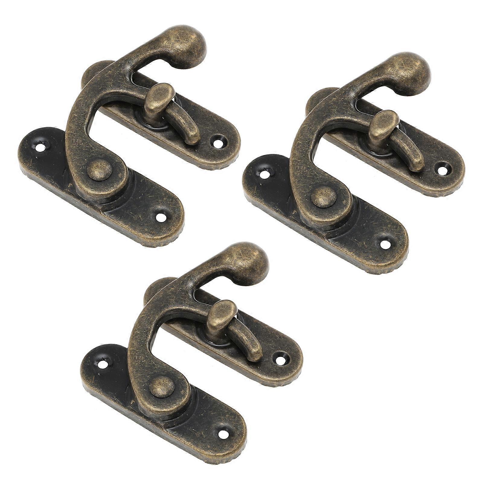 Antique Iron Cabinet Latches Securing Boxes for present Box Rectangular Shape 3.93X3.30X0.59Inch 3Pcs