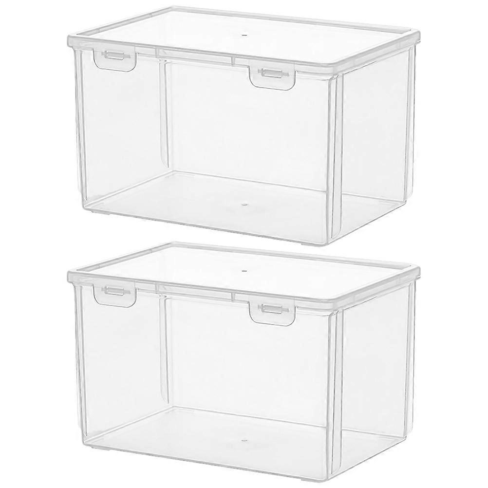 Kitchen Food Storage Container Bread Box Household Storage Container Transparent Smooth Edges 2Pcs