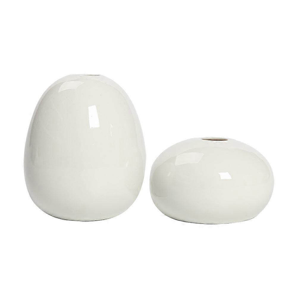 2pcs Creative Simple Flower Arranging Vase Decor Elegant Household Ceramic Vase