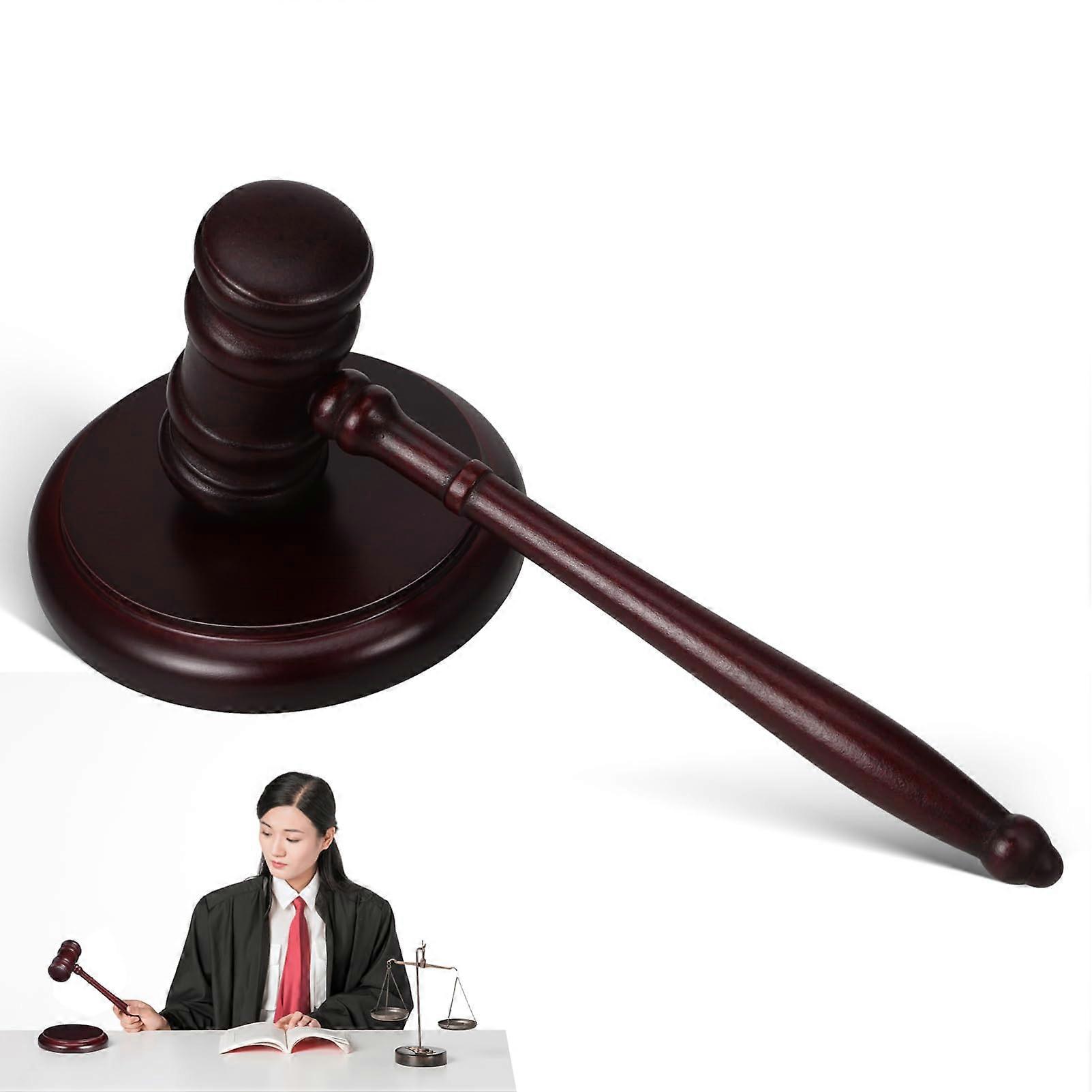 1 Wooden Gavel with Block Auction Hammer for Court, School, and Role Play Decorative and Durable Accessories for Judges and Lawyers