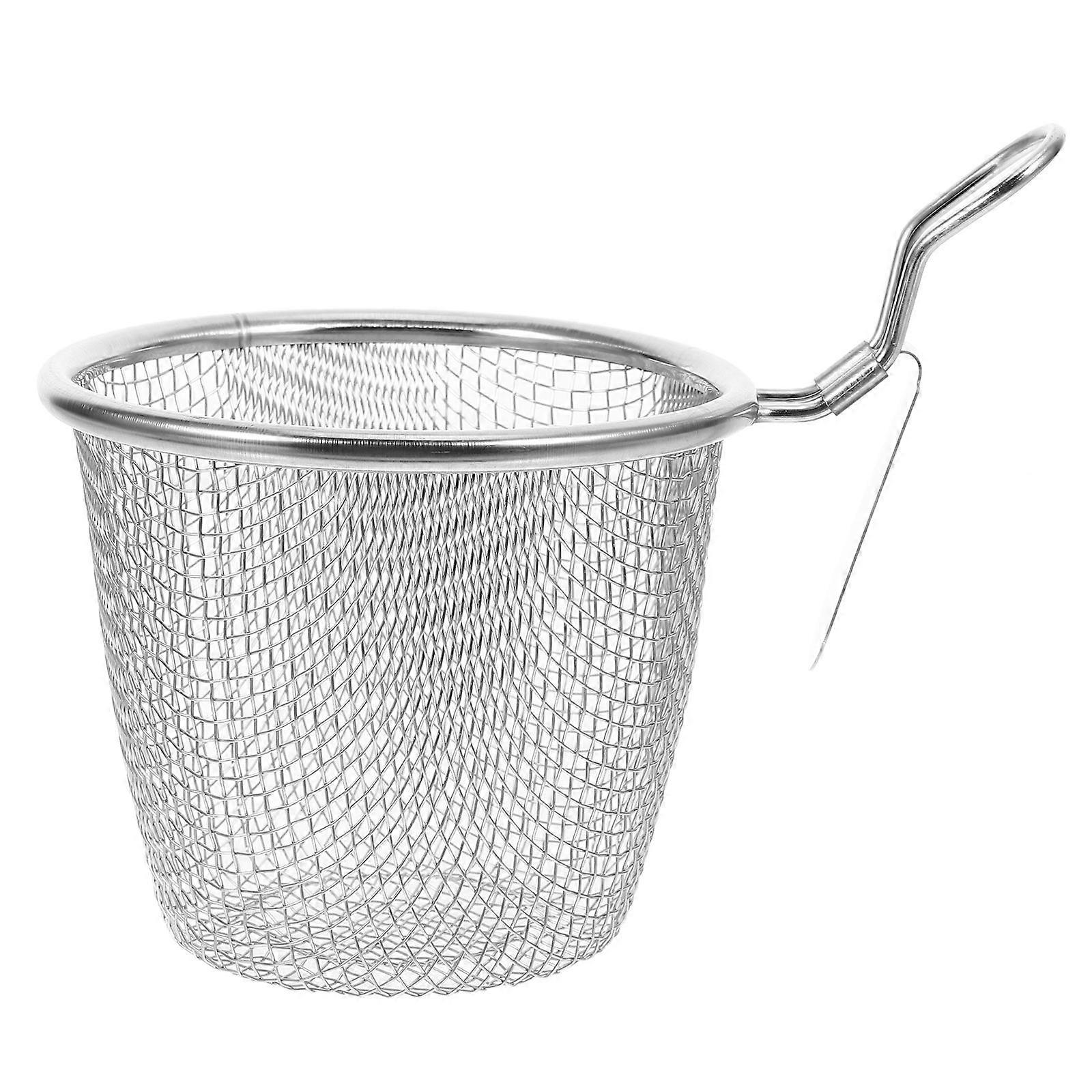 Multi Function Noodle Strainer with Even Mesh, Convenient Pasta Basket for Boiling, Draining, and Frying – Ideal for Home and Restaurant Kitchens