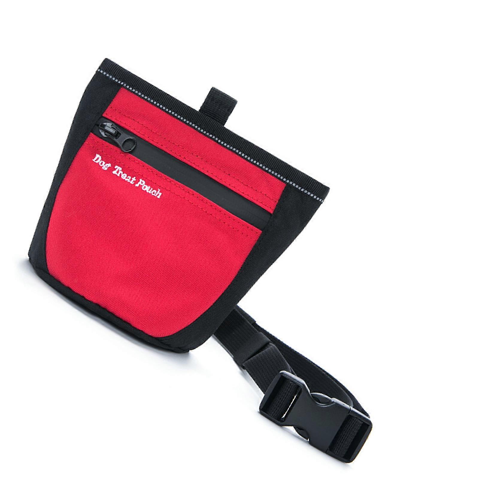 Convenient Pet Training Waist Bag With Waterproof Design Secure Zippered Pouch For Small to Large Breeds Walking Supply  Red