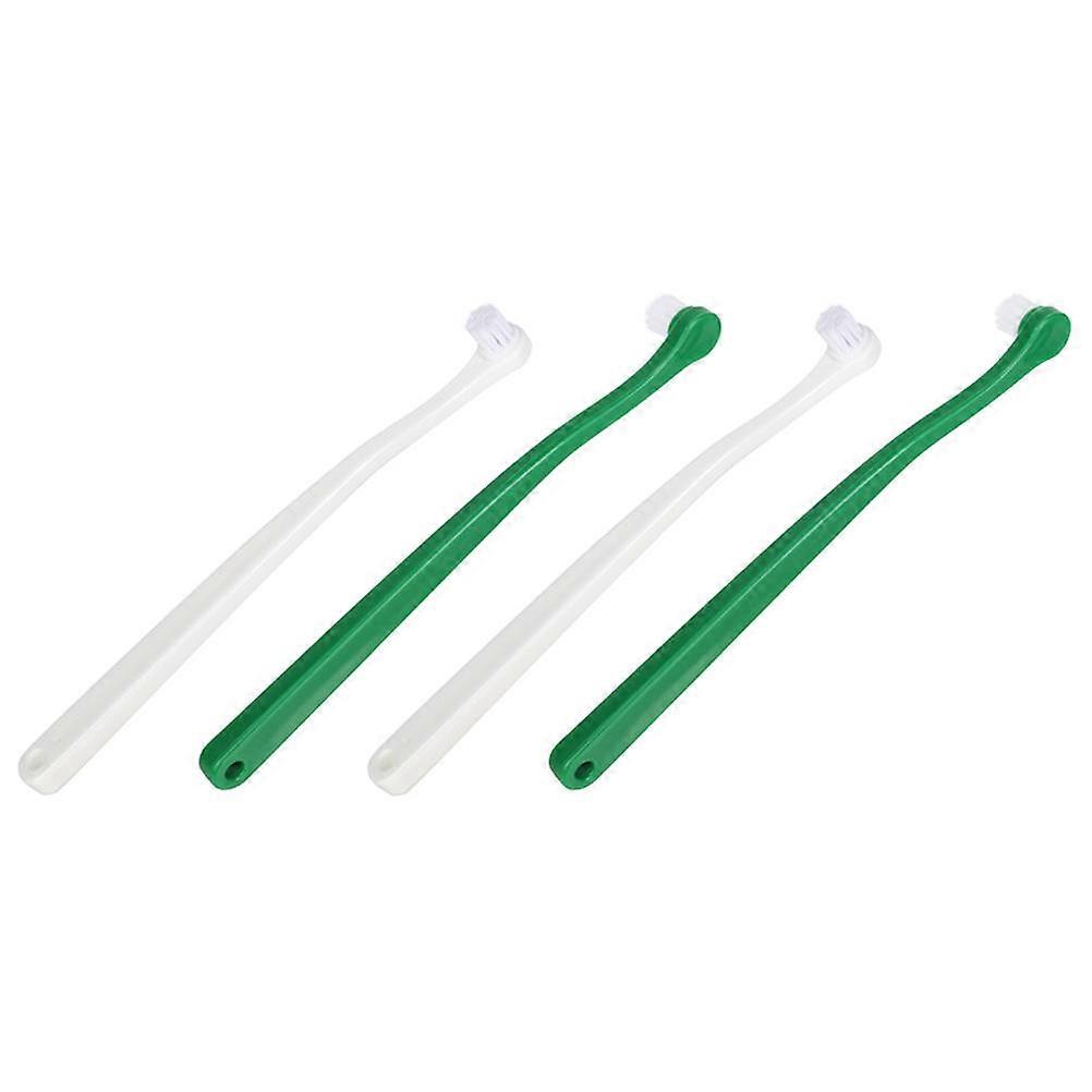 Portable Pet Toothbrush Set (4pcs) – Small Head Handheld Cat Teeth Cleaner with Soft Bristles for Care, Gum Massage, Lightweight Durable TPE Material
