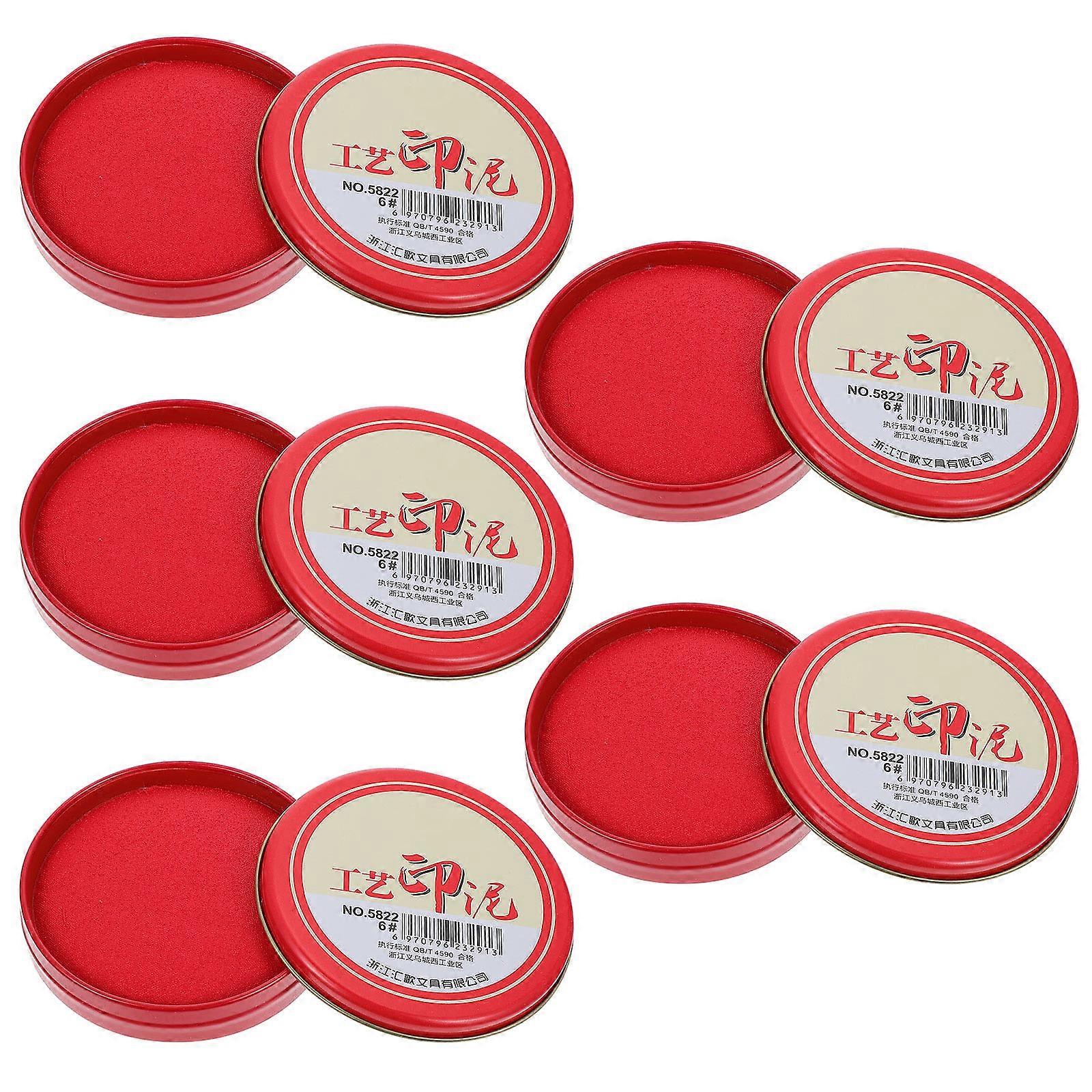 Durable Inkpads For Fingerprints Office Supplies Practical Design Red 5Set