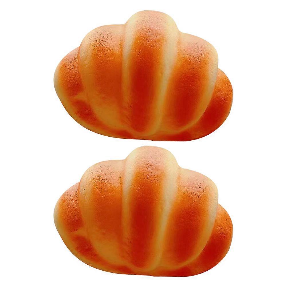 Realistic Croissant Model for Decor Made of Durable PU Material in Orange Color 2 Pieces
