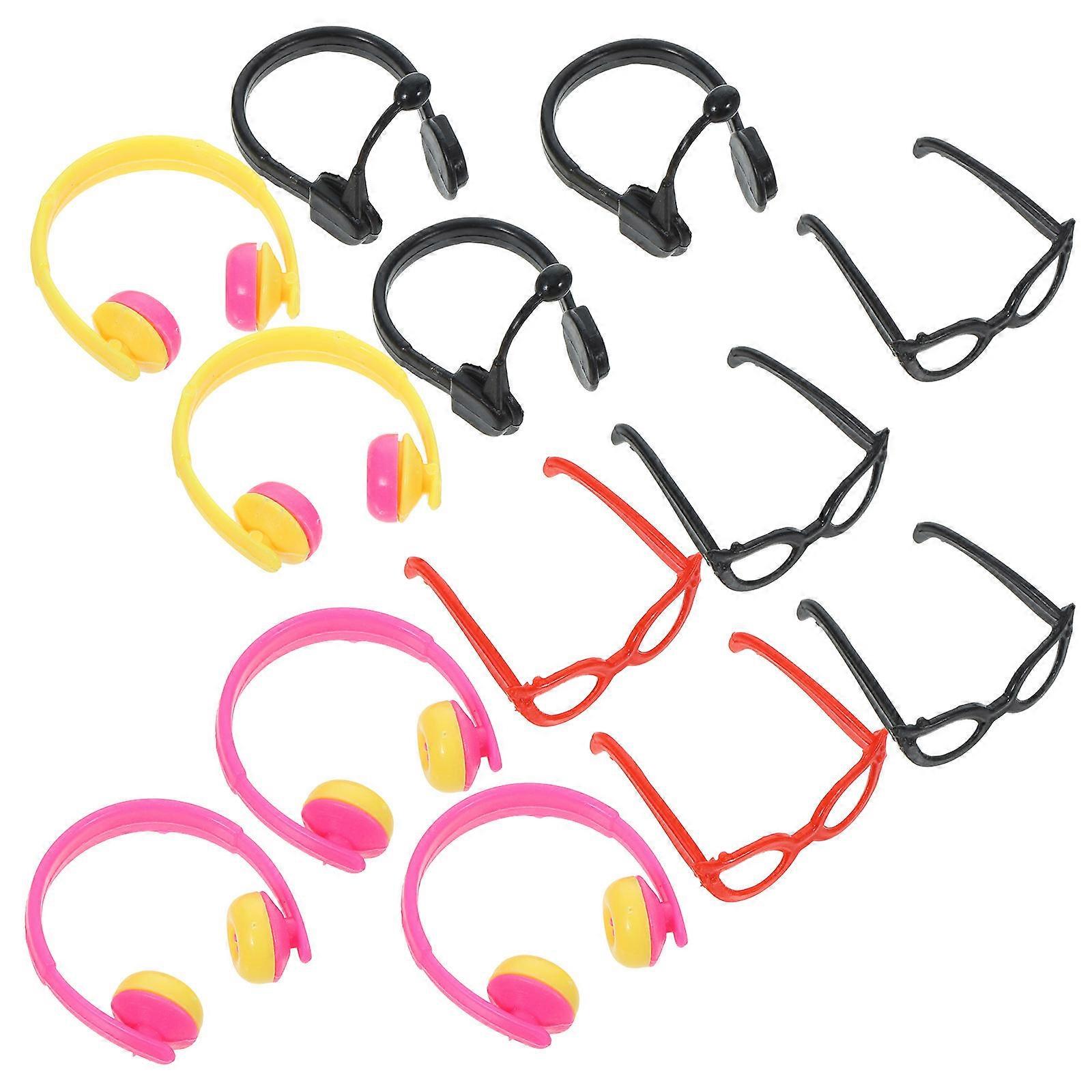 Mini Doll Headset & Glasses Decorative Accessories Set for DIY Doll Decorations, Home & Fun