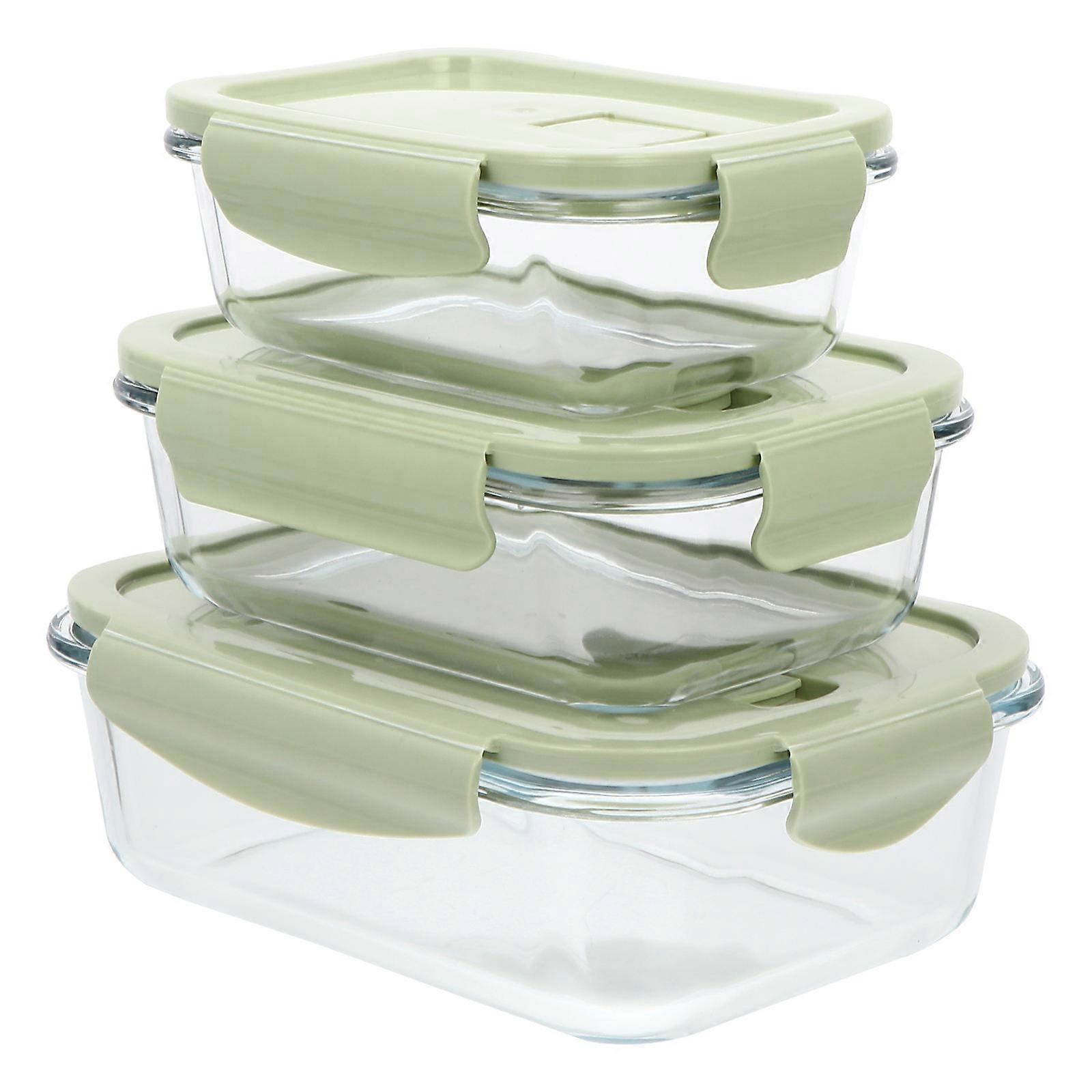 Compartment Lunch Box School Office Meal Containers Safe Material 3Pcs