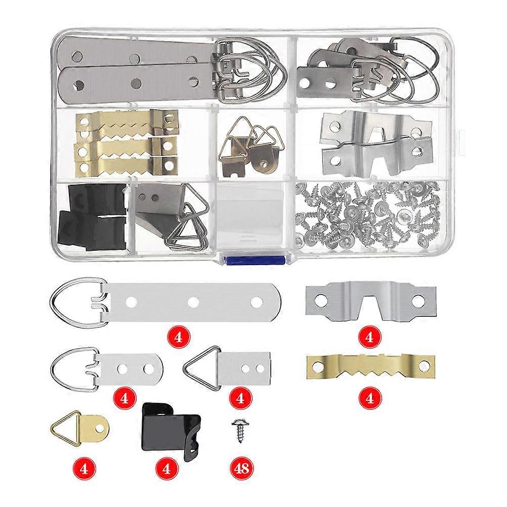 Picture Frame Hanging Kit with Metal Hooks for Home Office Artwork Display 76 Pieces Assorted Color