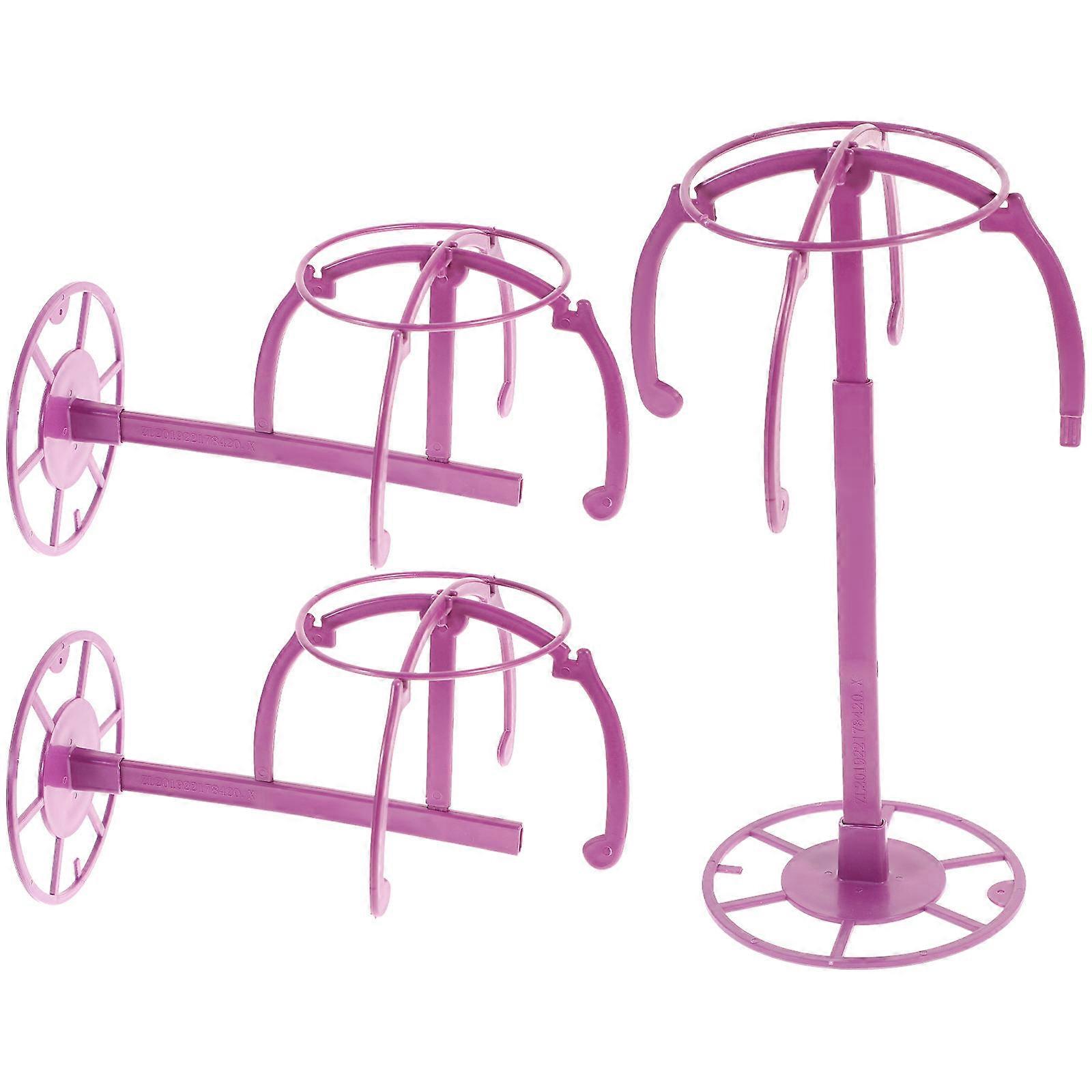 3pcs Portable Wig Stand Holder for Display, Drying, and Hair Styling – Ideal for Cosmetology Students and Home Use