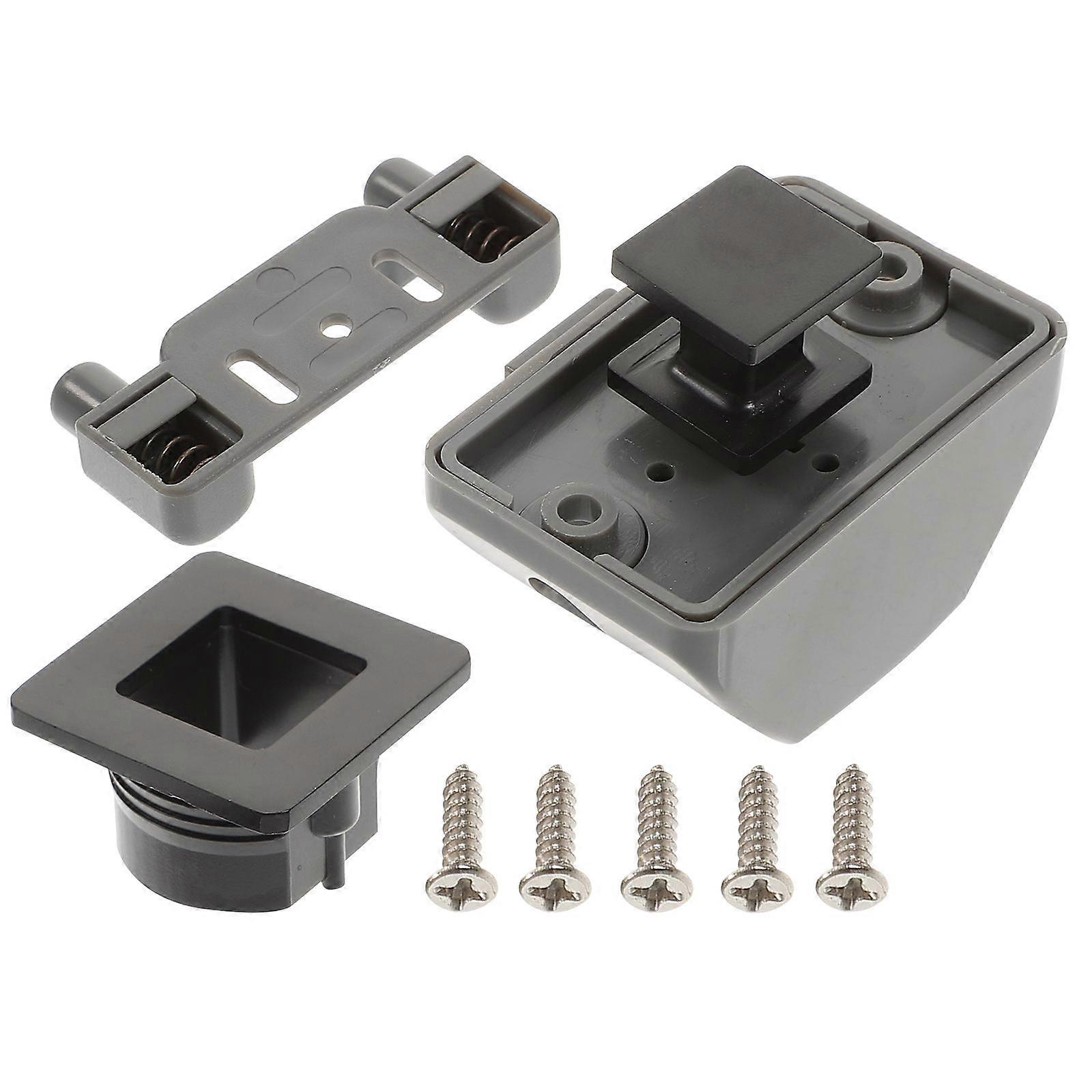 Keyless Cabinet Door Closure Push Open Door Hardware Black Low Profile Design For Furniture 1Set