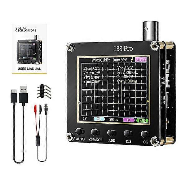 Oscilloscope, 138Pro Portable Oscilloscope Kit 2.4\" Digital Oscilloscope Signal Generator 200kHz Bandwidth 2.5MS/s Sampling Rate