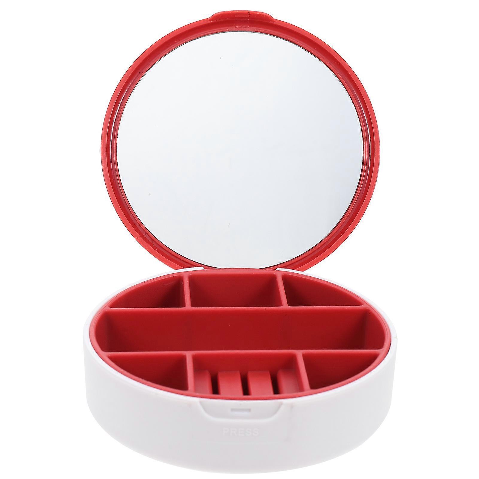 Portable Jewelry Box for Storage Using ABS Material Red Color 5x3 Inches