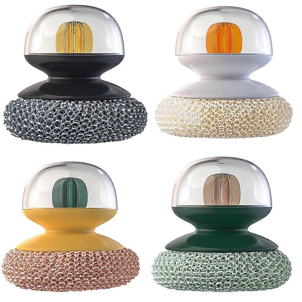 Assorted Color Dish Brush with Handle for Heavy Duty Cleaning in Kitchen Ideal for Home Use 4Pcs