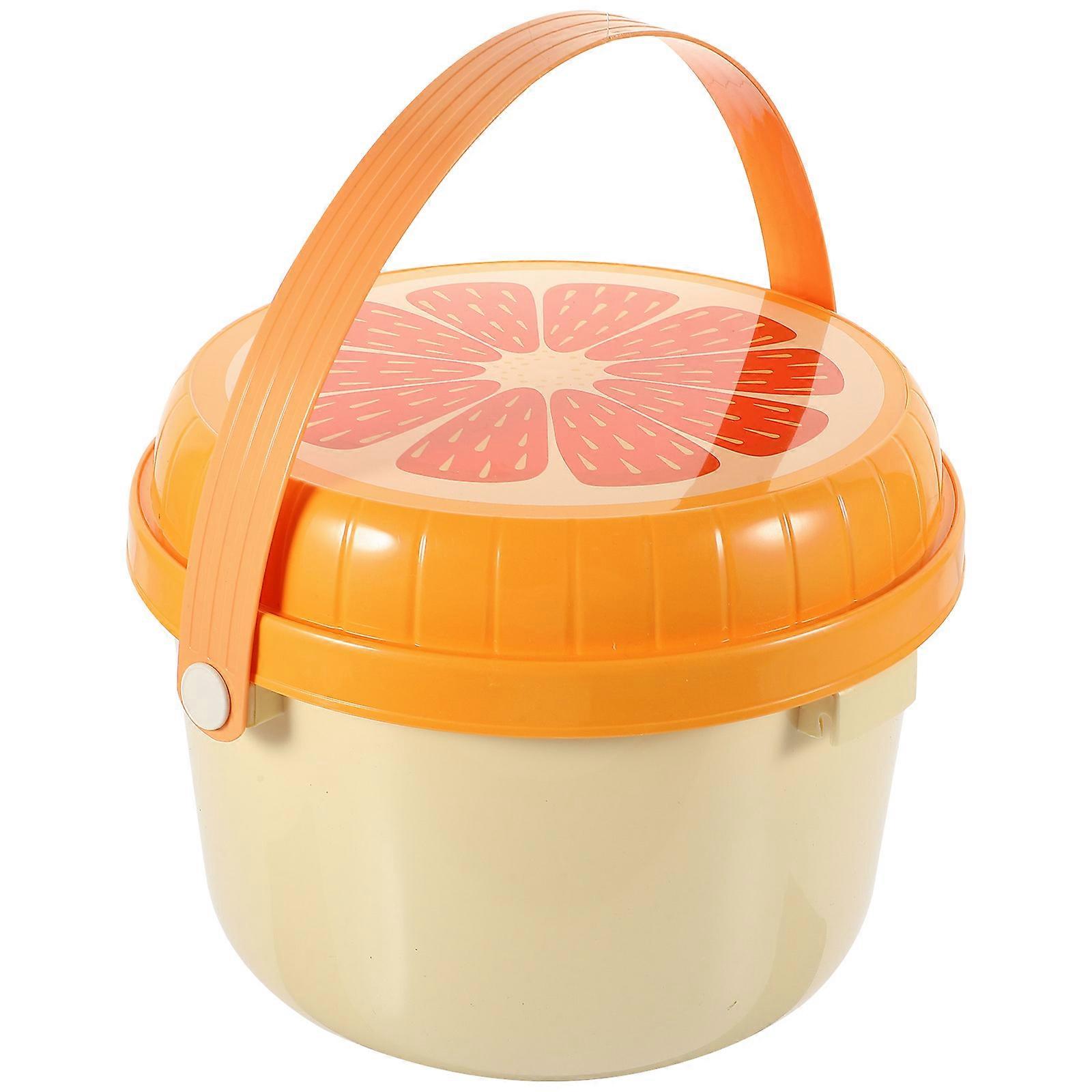 Orange Portable Storage Box with Handle for Kitchen Use Practical and Space Saving 7.87"x7.87"x4.72"