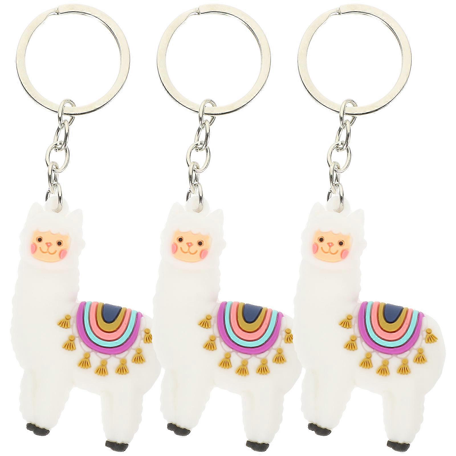 3Pcs Alpaca Keychains Hanging Animal Alpaca Pendant Keychains Keyring Charms Pendant
