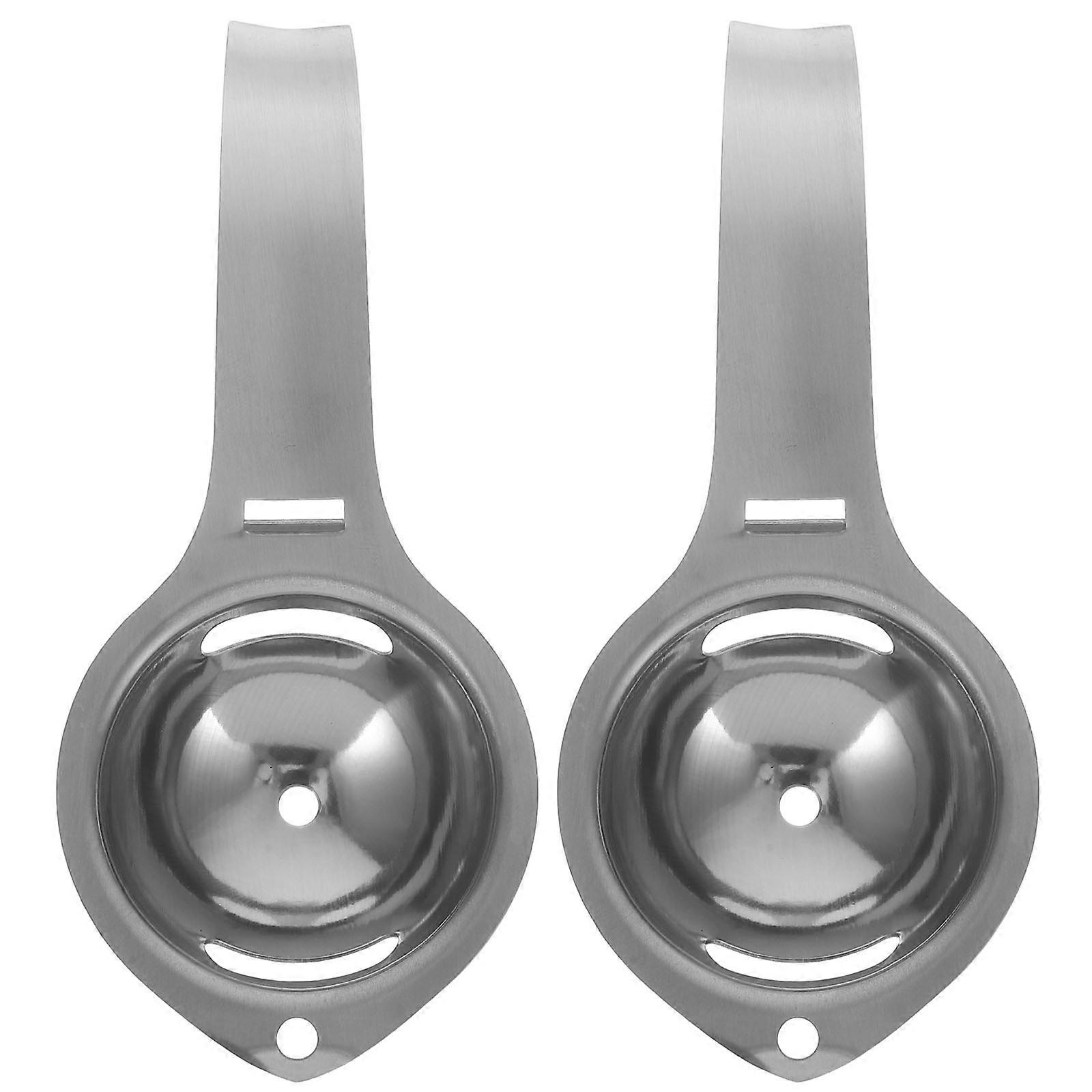 Stainless Steel Egg Yolk White Separator Efficient Separation For Baking And Cooking Home Cooks Silver 6.5x2.7inch 2Pcs
