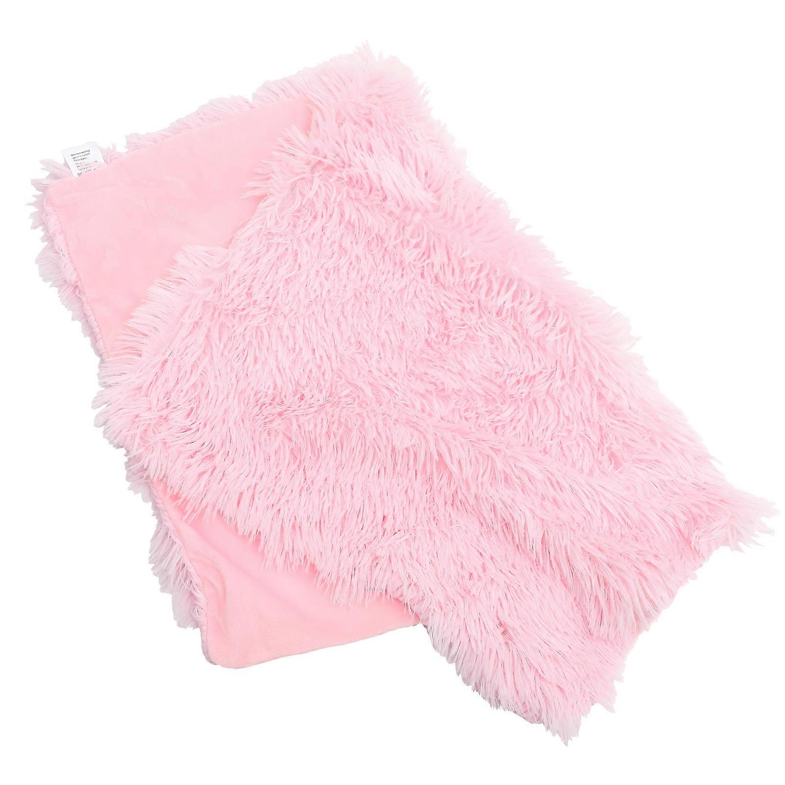 Comfortable Pillow Case Fluffy Decorative Solid- Decor Pink 70.00X48.00X1.00Cm 2Pcs