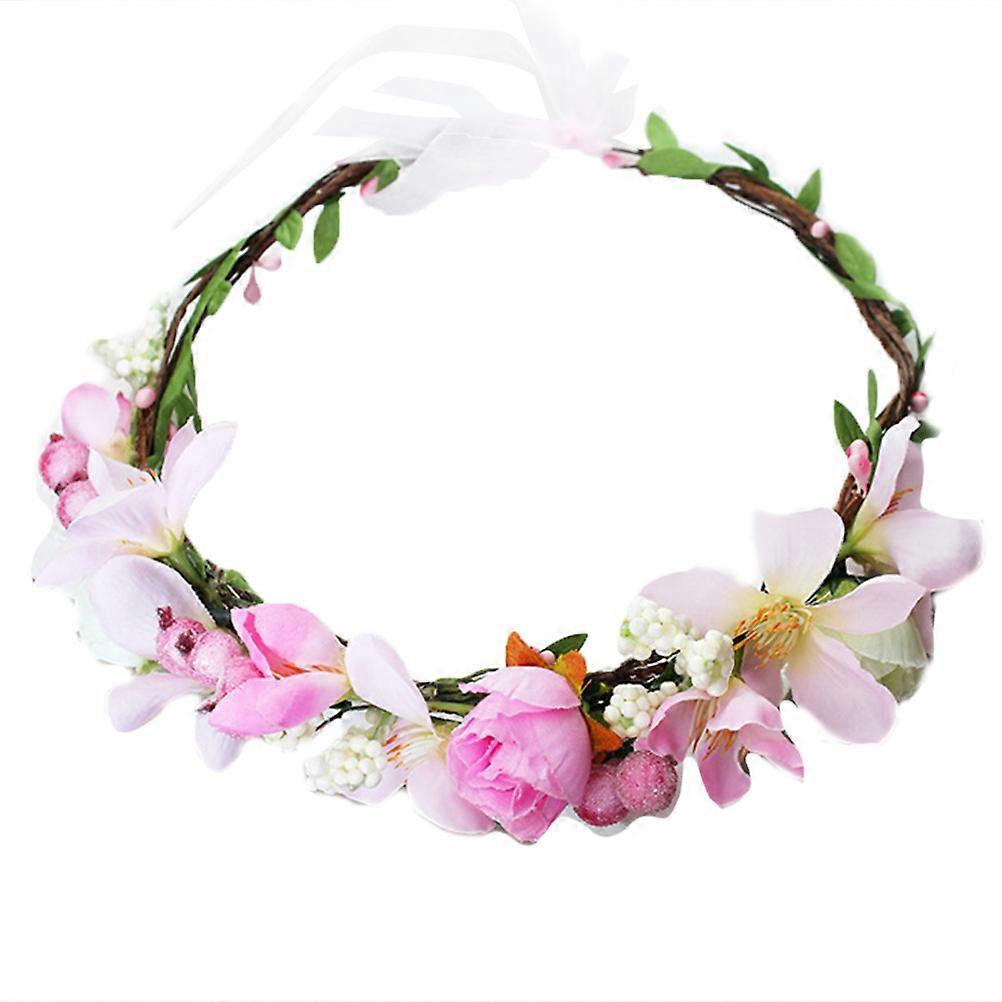 Multi Color Adjustable Cloth Flower Crown Headband for Decorating and Photo Props 1 Pc