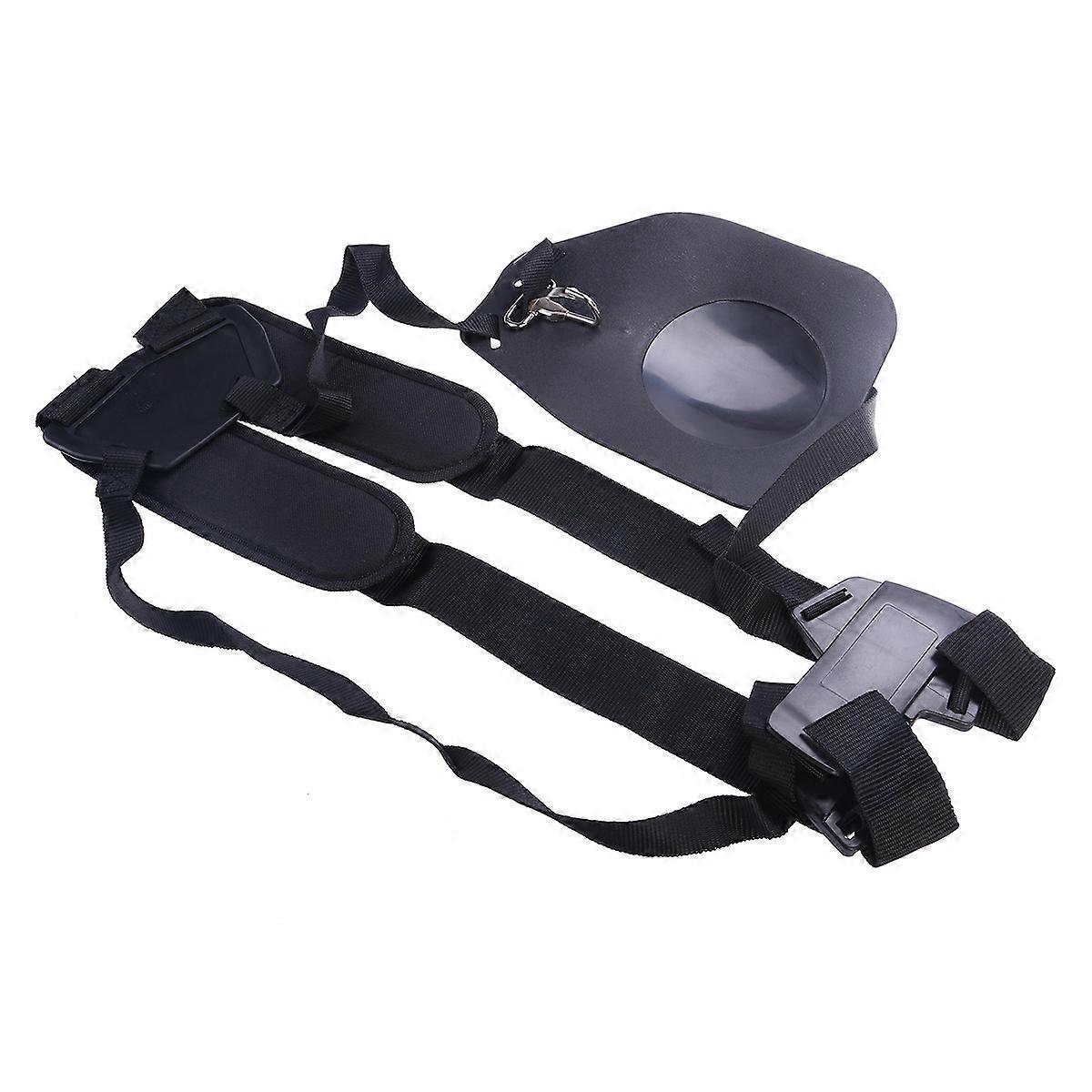 Comfortable Double Shoulder Strap for Brushcutters Trimmers with Quick Release Plastic Plate Black