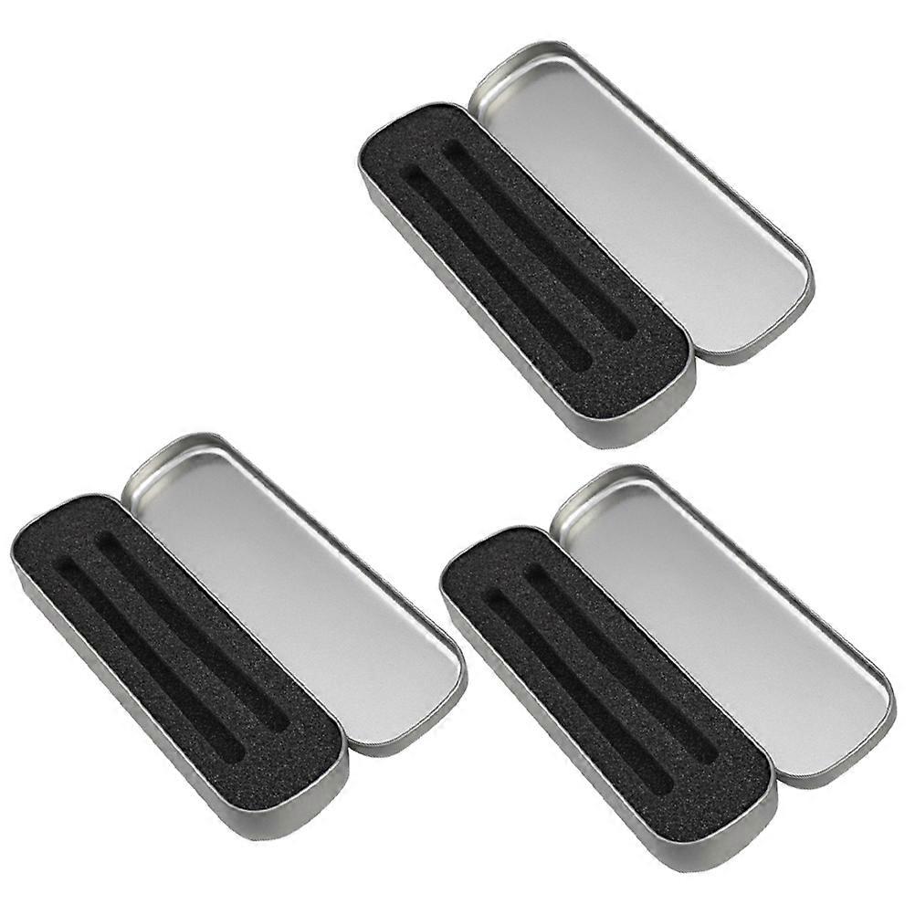 Compact Metal Pencil Box Storage Solution For School Supplies Featuring Rectangular Shape 3Pcs