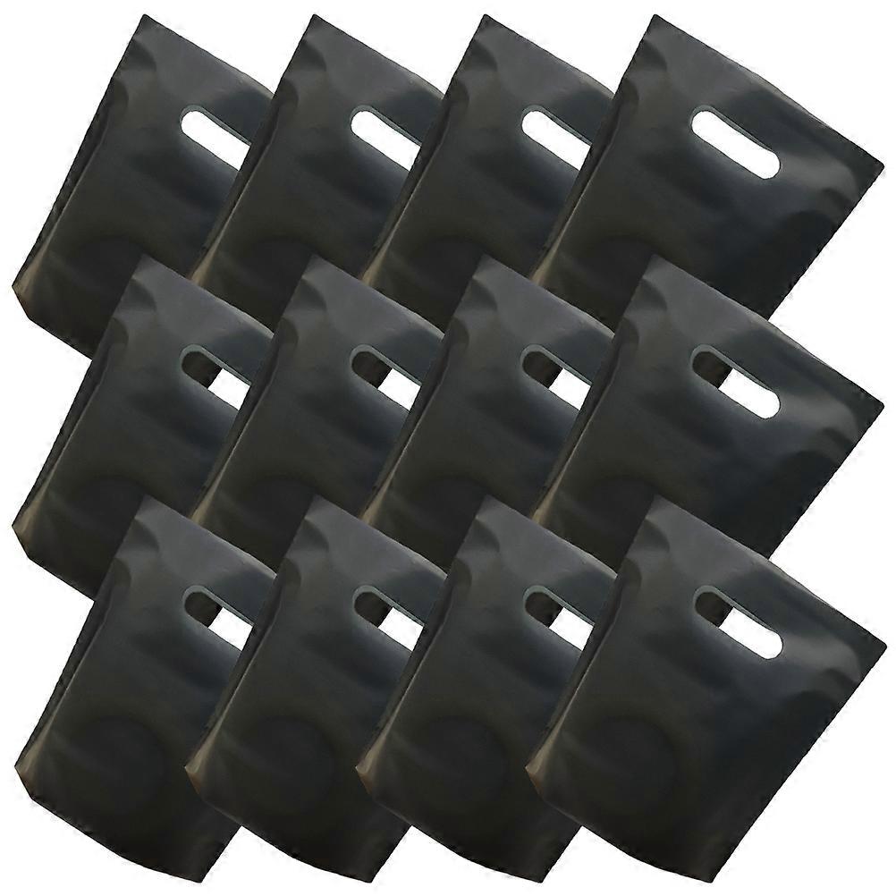 Plastic Handheld Shopping Bag for Grocery Carrying 50Pcs Black Durable