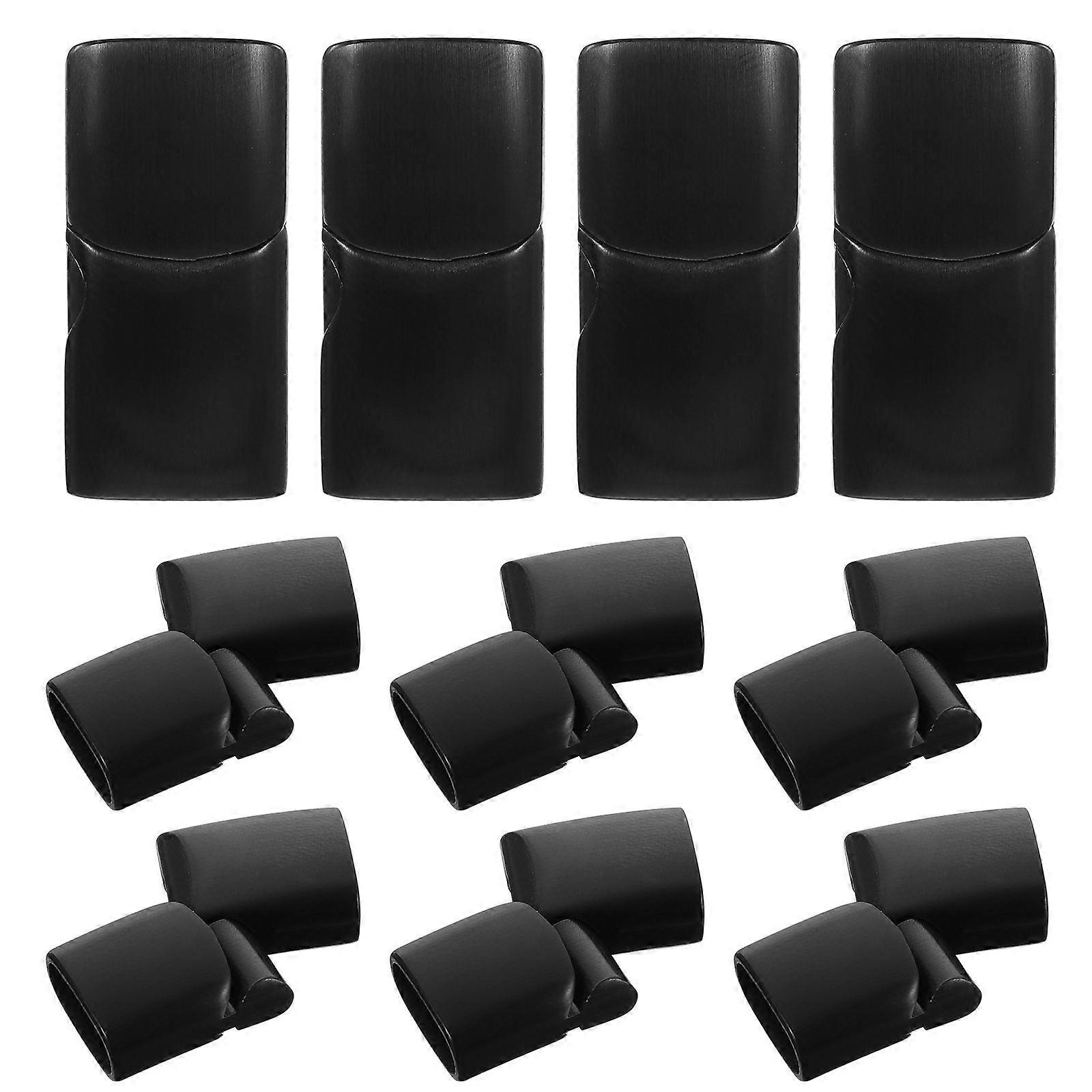 Converter 10pcs Stainless Steel Rectangular Black Bracelet Fastener Clasp