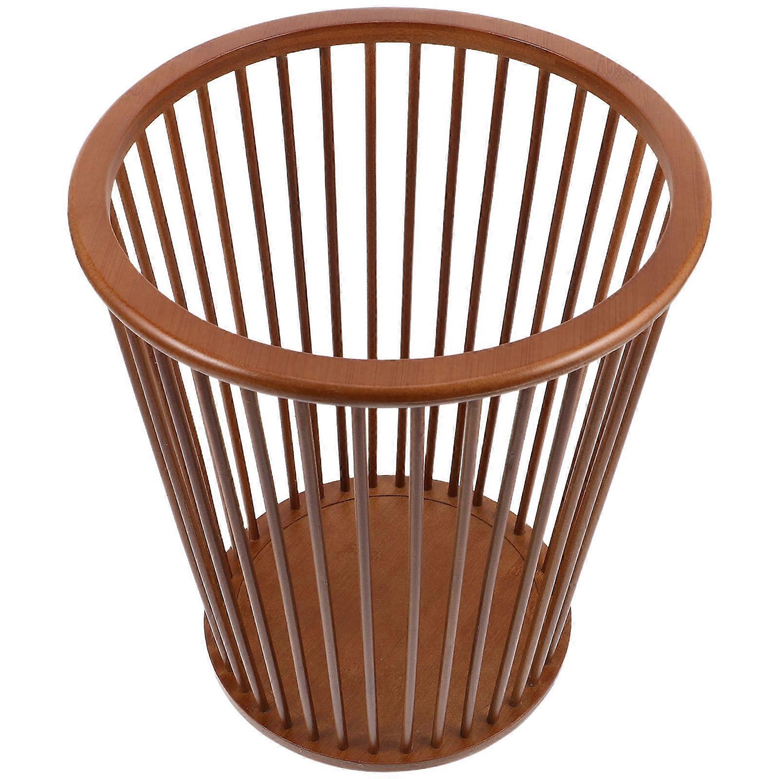 Stylish Multi Functional Bamboo Trash Can, Wastebasket for Bathroom, Kitchen, Office, and Home Decor, Versatile Garbage Container for Use