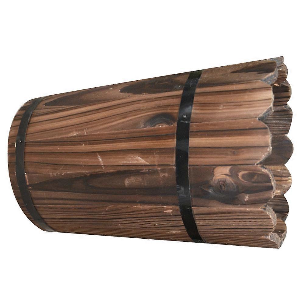 Förkolnade träblomfat för förvaring, 1 st kaffeträhink